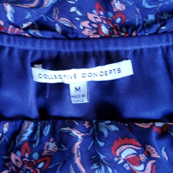 New Collective Concepts Women's Ruffle Asymmetric Shoulder Midi Dress Medium - Picture 10 of 10